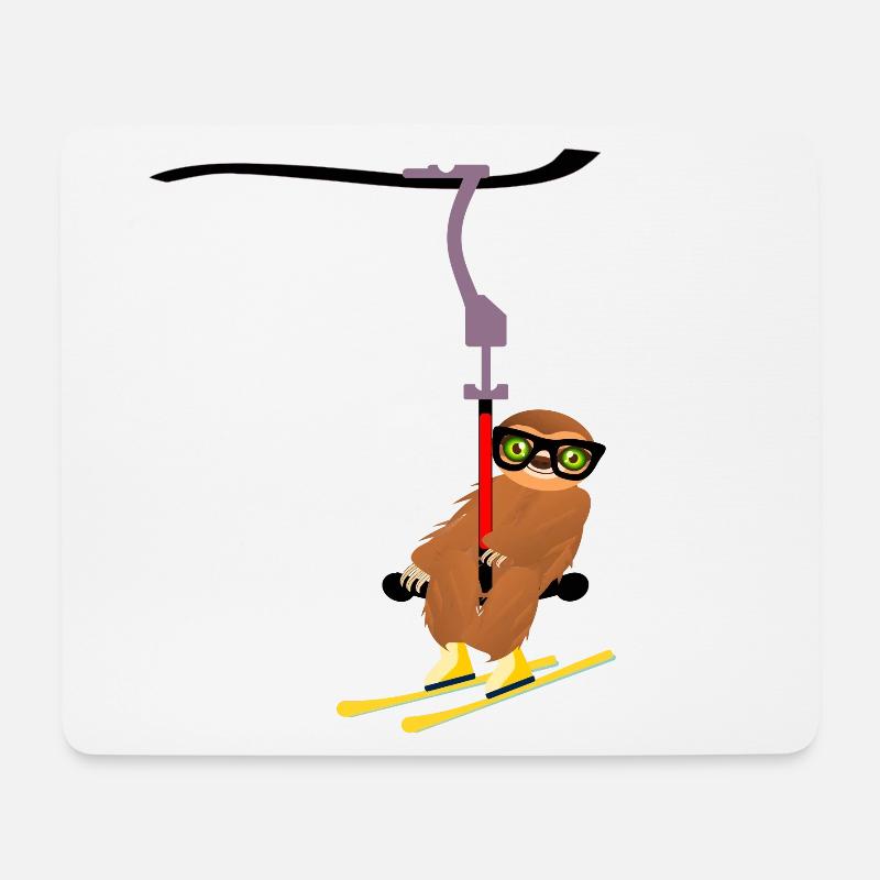 WINTERSPORT SKIFAHREN FAULTIERE | LIFT - Mousepad (Querformat) - Weiß