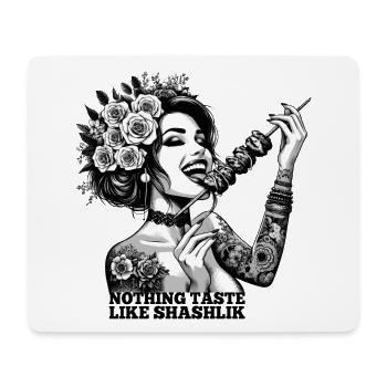 Schaschlik lecker Frau Tattoo Geschenk - Mousepad (Querformat) - Weiß - Vorne