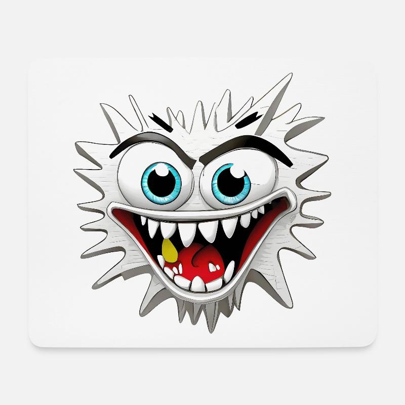 Scary and Delusional Monster Head - Mouse Pad (horizontal) - white