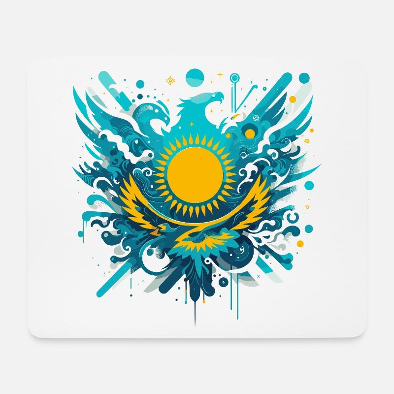 Kasachstan kunstvoll Geschenk - Mousepad (Querformat) - Weiß