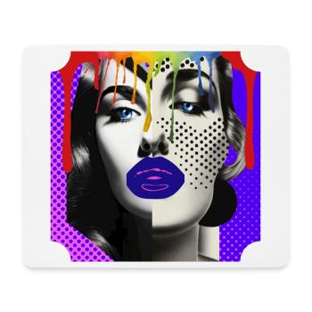 Collage photo Pop Art coloré - Tapis de souris (format paysage) - blanc - Devant