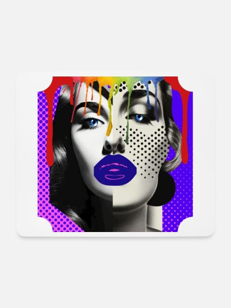 Bunte Pop-Art-Fotocollage - Mousepad (Querformat) - Weiß