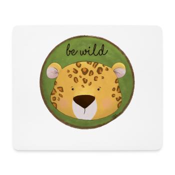 Be Wild – Leopard Design 🐆🌿 - Mousepad (Querformat) - Weiß - Vorne