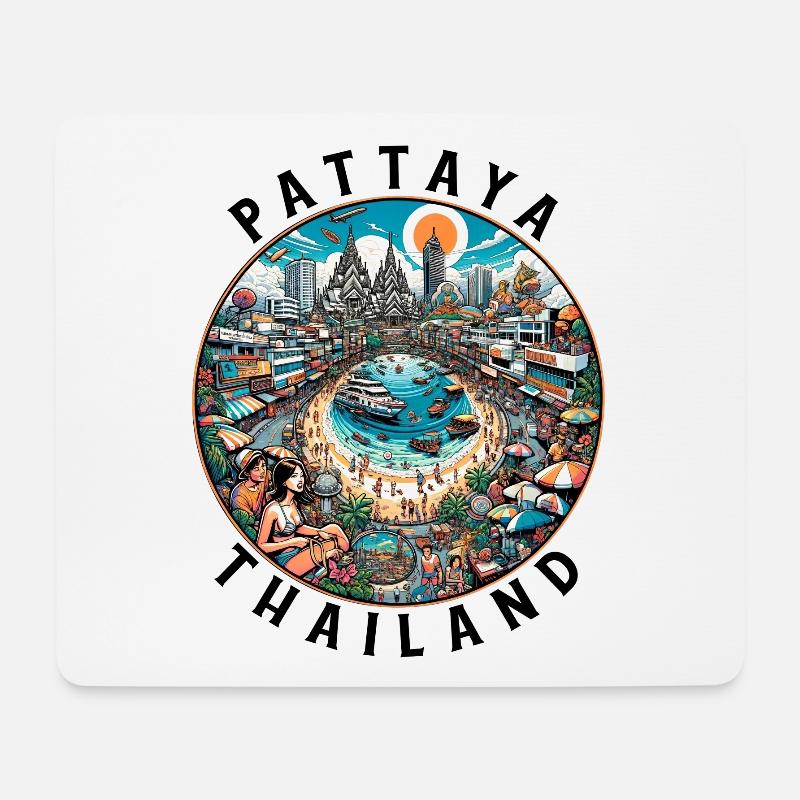 Pattaya Thailand Reise Design - Mousepad (Querformat) - Weiß