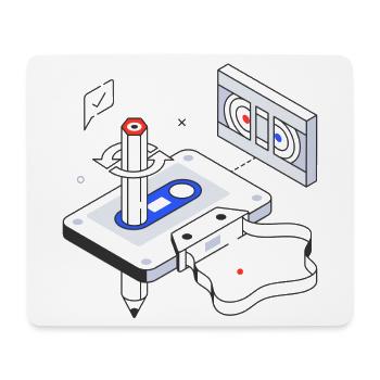 Retro, Vintage, Audio Cassette - Mouse Pad (horizontal) - white - Front