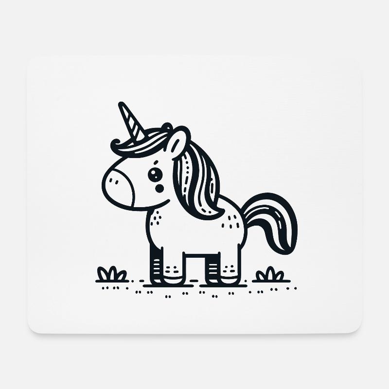 Zarter Einhorn Skizzenstil - Mousepad (Querformat) - Weiß