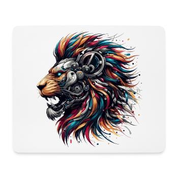 Lion Cyborg Robot Page cadeau - Tapis de souris (format paysage) - blanc - Devant