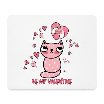 Katzenherz Valentinsdesign mit Liebe - Mousepad (Querformat) - Weiß - Vorne