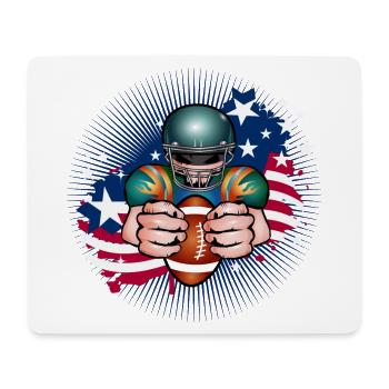 Joueur de football avec ballon de football et drapeau des États-Unis - Tapis de souris (format paysage) - blanc - Devant