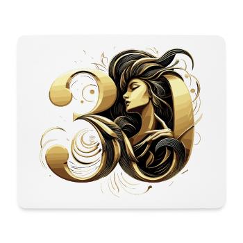 30 ans d’or femme 30e cadeau d’anniversaire - Tapis de souris (format paysage) - blanc - Devant