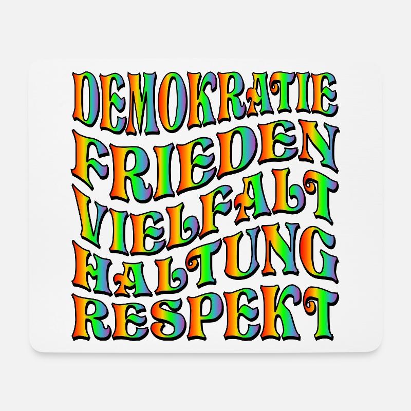 DEMOKRATIE HALTUNG - Mousepad (Querformat) - Weiß