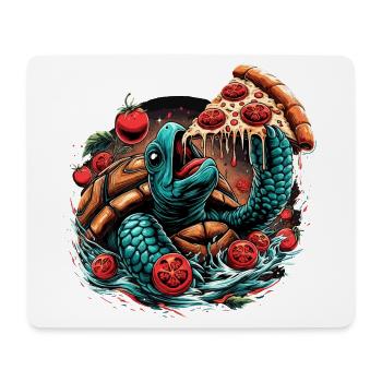 Turtle Pizza Tomato Design - Tapis de souris (format paysage) - blanc - Devant