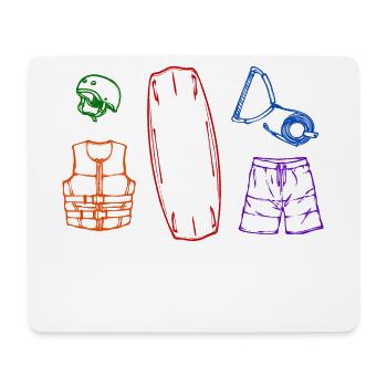 Surf, wakeboard, planche de surf, ski nautique, sports nautiques - Tapis de souris (format paysage) - blanc - Devant