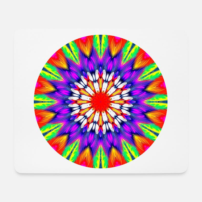 Kaleidoscope Mandala Color Rush - Mouse Pad (horizontal) - white
