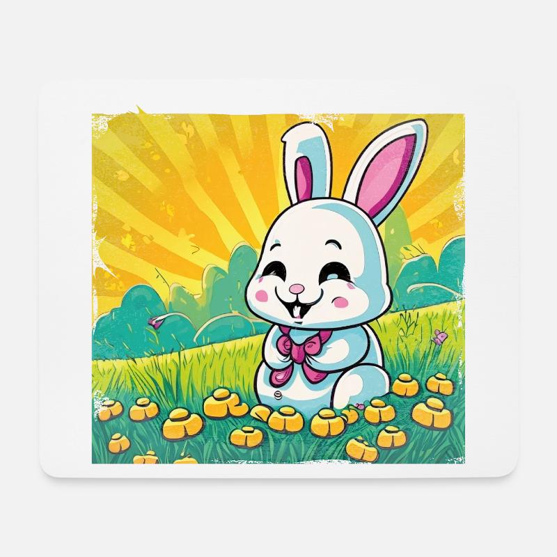 Style comique de lapin drôle - Tapis de souris (format paysage) - blanc
