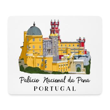 Portugal, Palacio da Pena, Sintra Hand Drawing - Mouse Pad (horizontal) - white - Front