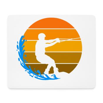 Wakeboard Welle Wasserski Wellenreiten Surfen - Mousepad (Querformat) - Weiß - Vorne