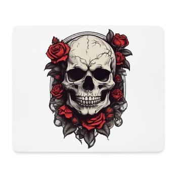 Roses Skull Floral Tattoo - Mouse Pad (horizontal) - white - Front