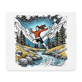 sporty girl | Mountain stream - Mouse Pad (horizontal) - white - Front