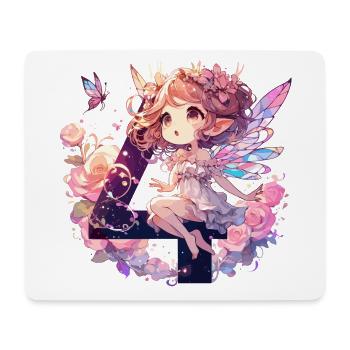 4 Jahre Fee Elfe Geburtstag Geschenk - Mousepad (Querformat) - Weiß - Vorne