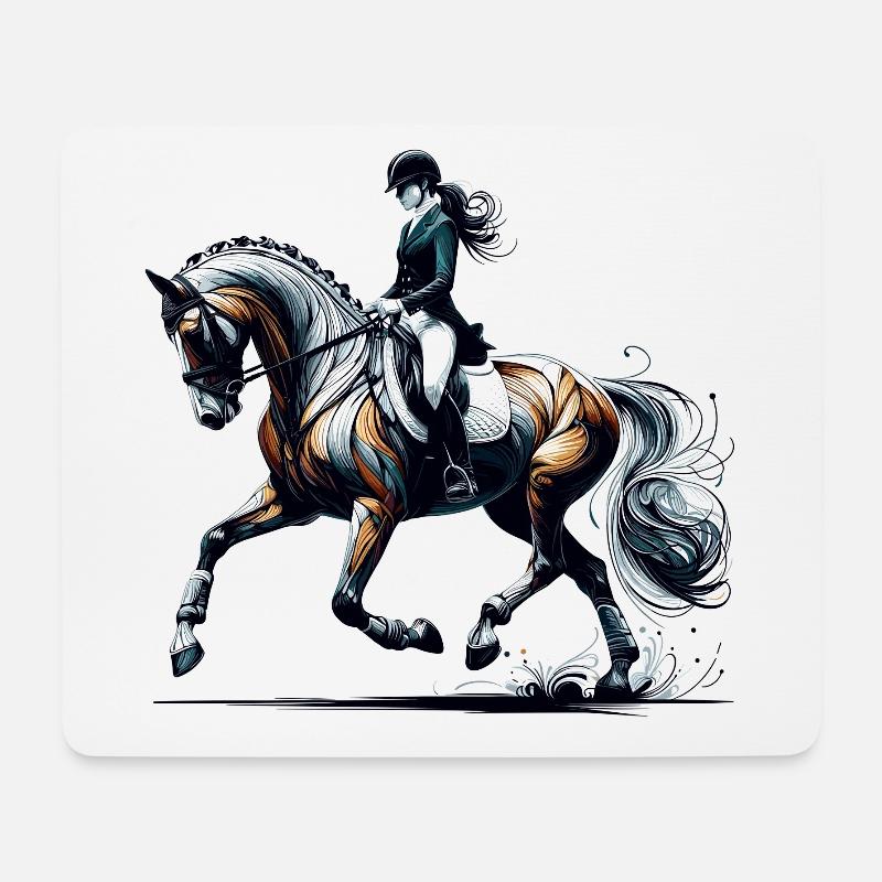 Dressurreiten Reiten Pferd Geschenk - Mousepad (Querformat) - Weiß