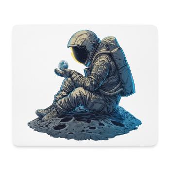 An astronaut observes the Earth - Mouse Pad (horizontal) - white - Front