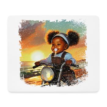 Bande dessinée de fille avec sucette - Tapis de souris (format paysage) - blanc - Devant