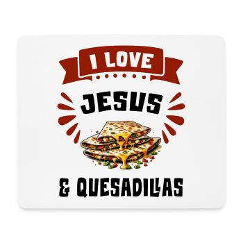 J'aime Jésus et les Quesadillas Mexico - Tapis de souris (format paysage) - blanc - Devant