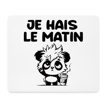 je hais le matin panda - Tapis de souris (format paysage) - blanc - Devant
