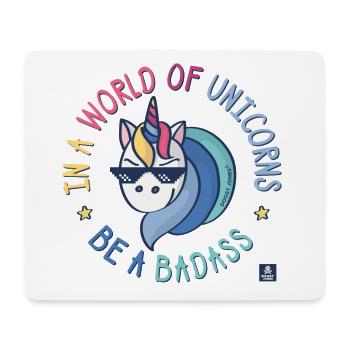Badass unicorn - Mouse Pad (horizontal) - white - Front