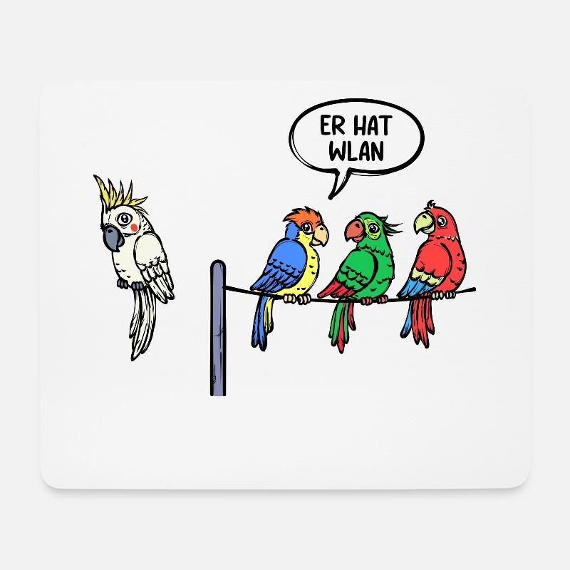 Zootiere Statement Papagei Vogelliebhaber Vögel - Mousepad (Querformat) - Weiß