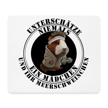 Unterschätze niemals ein Mädchen Meerschweinchen - Mousepad (Querformat) - Weiß - Vorne
