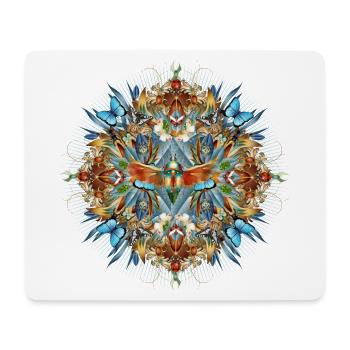 Kunstvolles Amulett aus Insekten in floraler Form - Mousepad (Querformat) - Weiß - Vorne
