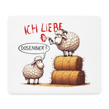 ich liebe dosenbier schafe bier lustig wortspiel - Mousepad (Querformat) - Weiß - Vorne