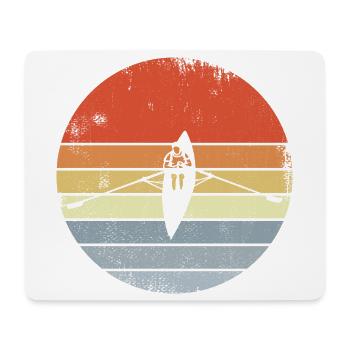 Vintage Ruderboot Zeichnung - Mousepad (Querformat) - Weiß - Vorne