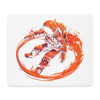 Astronaut surrounded by flames - Mouse Pad (horizontal) - white - Front