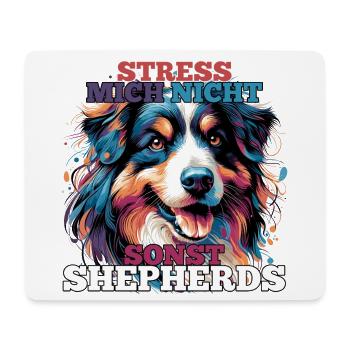 Berger australien Don’t Stress Me cadeau - Tapis de souris (format paysage) - blanc - Devant