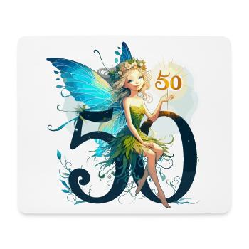 50 Years Fairy Elf Cute Birthday Gift - Mouse Pad (horizontal) - white - Front