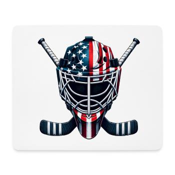 Ice Hockey USA Flag Helmet Sports - Mouse Pad (horizontal) - white - Front