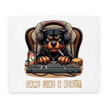 Design de jeu Rottweiler - Tapis de souris (format paysage) - blanc - Devant