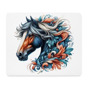 Cheval - Tapis de souris (format paysage) - blanc - Devant