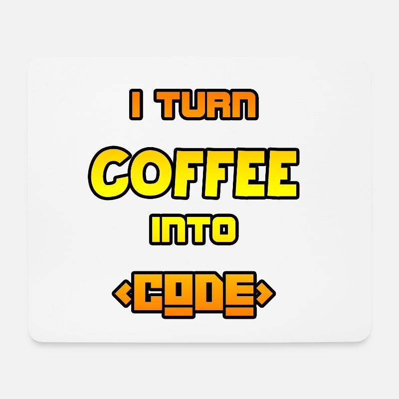 I turn coffee into code - Mouse Pad (horizontal) - white