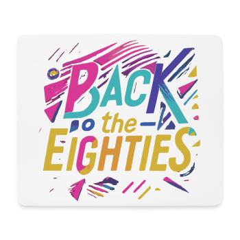 Bunte 80er Jahre Neon Schriftzug - Mousepad (Querformat) - Weiß - Vorne