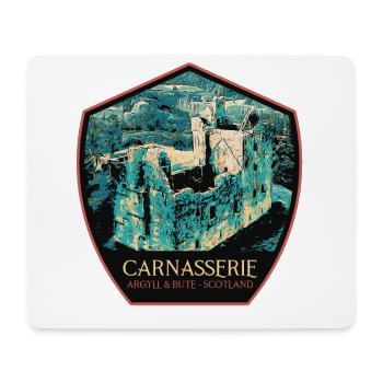 Illustration Carnasserie Castle, Schottland - Mousepad (Querformat) - Weiß - Vorne