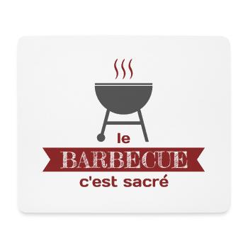 Le barbecue c'est sacré - Tapis de souris (format paysage) - blanc - Devant