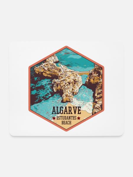 Strand von Estudantes in der Nähe von Lagos, Algarve - Mousepad (Querformat) - Weiß