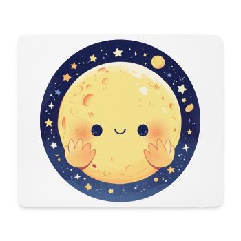 The Smiling Moon - Mouse Pad (horizontal) - white - Front
