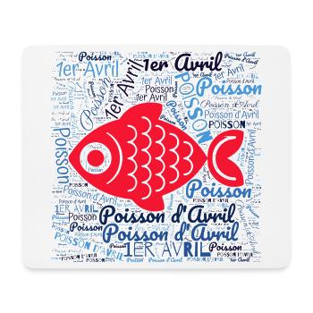POISSON. POISSON D'AVRIL. VACANCES. ETE. HUMOUR - Tapis de souris (format paysage) - blanc - Devant