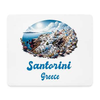 Santorin, Grèce, voyage au volcan Akrotiri - Tapis de souris (format paysage) - blanc - Devant