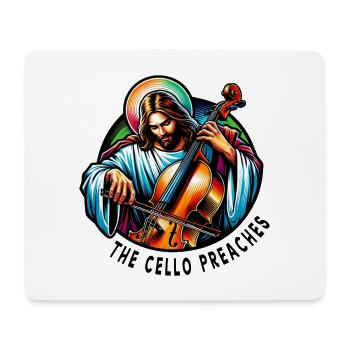 Le violoncelle prêche Jésus-Christ - Tapis de souris (format paysage) - blanc - Devant